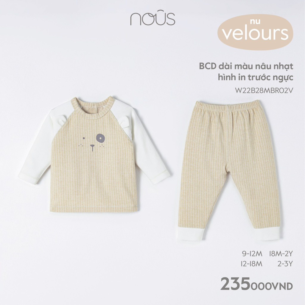 Bộ dài tay nỉ chồm vai cho bé.