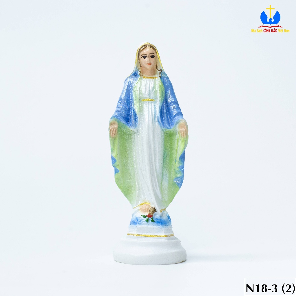 Tượng Đức Mẹ Maria, Mẹ Ban Ơn 10cm để xe ô tô, để bàn N18-3 Quà tặng Công Giáo