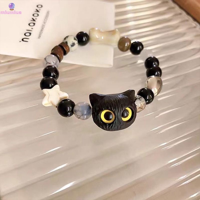Miumiua🔮Vòng Tay Hình Mèo Đen Phong Cách Trung Hoa Thời Trang Mùa Hè 2023
