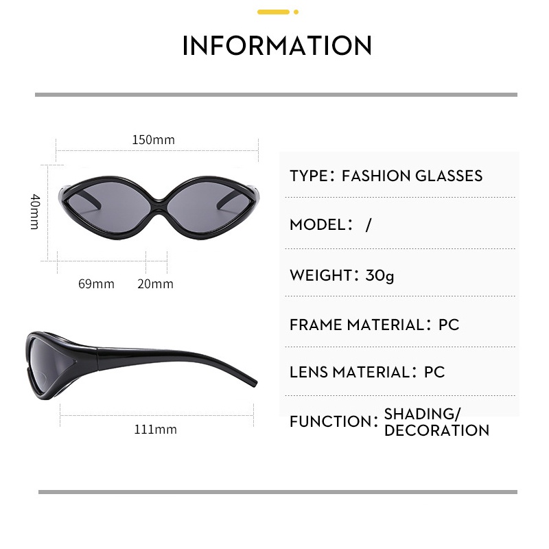 Kính Mát y2k Phong Cách hip hop Mới Chống Tia uv400 Dành Cho Nam Nữ