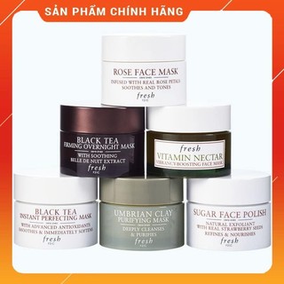 (NEW) Mặt Nạ Fresh Mask 15ml : rose, black tea, umbrian clay, viamin nectar, sugar face polish