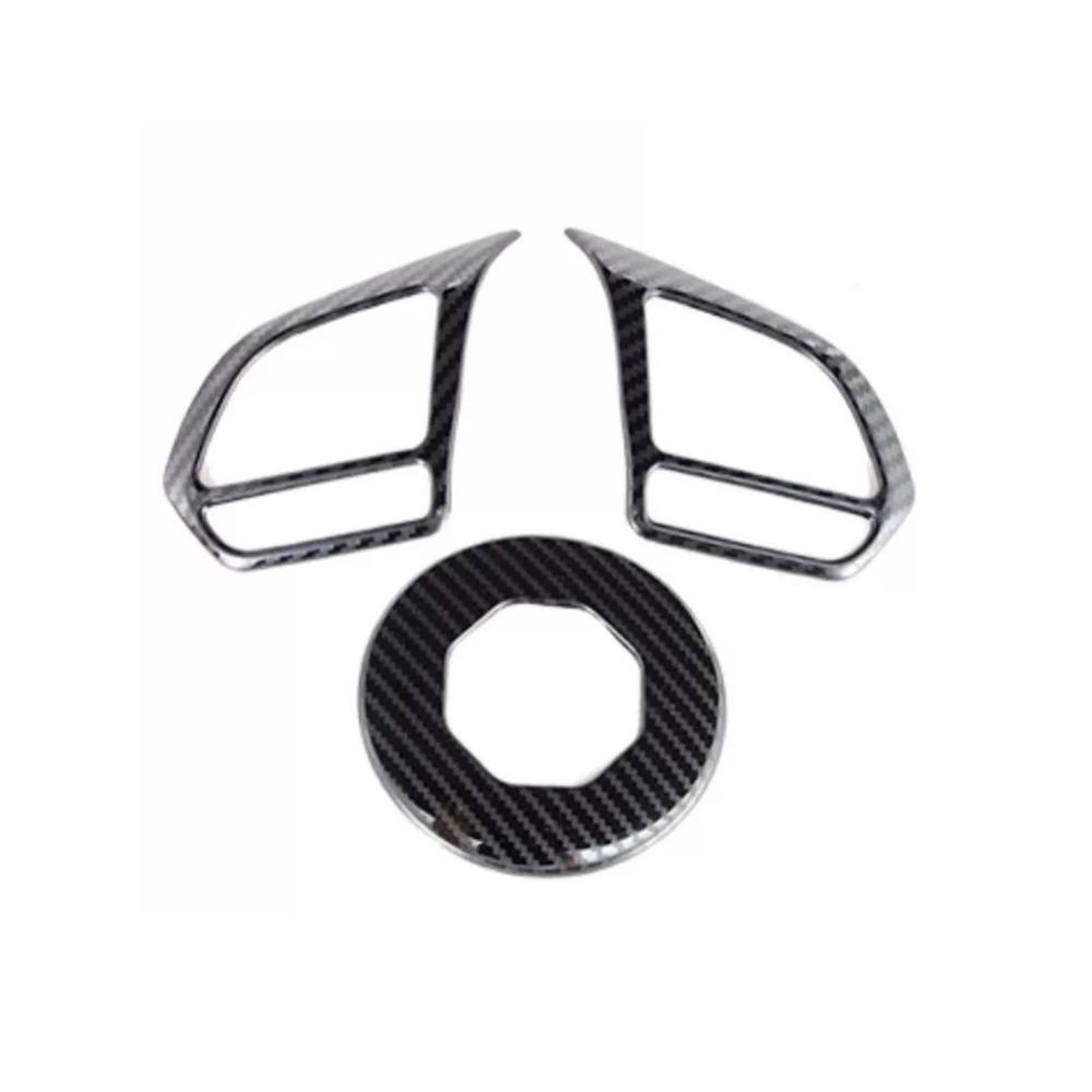 Bộ 1 / 2 / 3 Miếng Dán Trang Trí Vô Lăng Xe Hơi Bằng Sợi carbon Cho mg zs Eva hs mg6 mg5 ezs 2018-2021 g7s3
