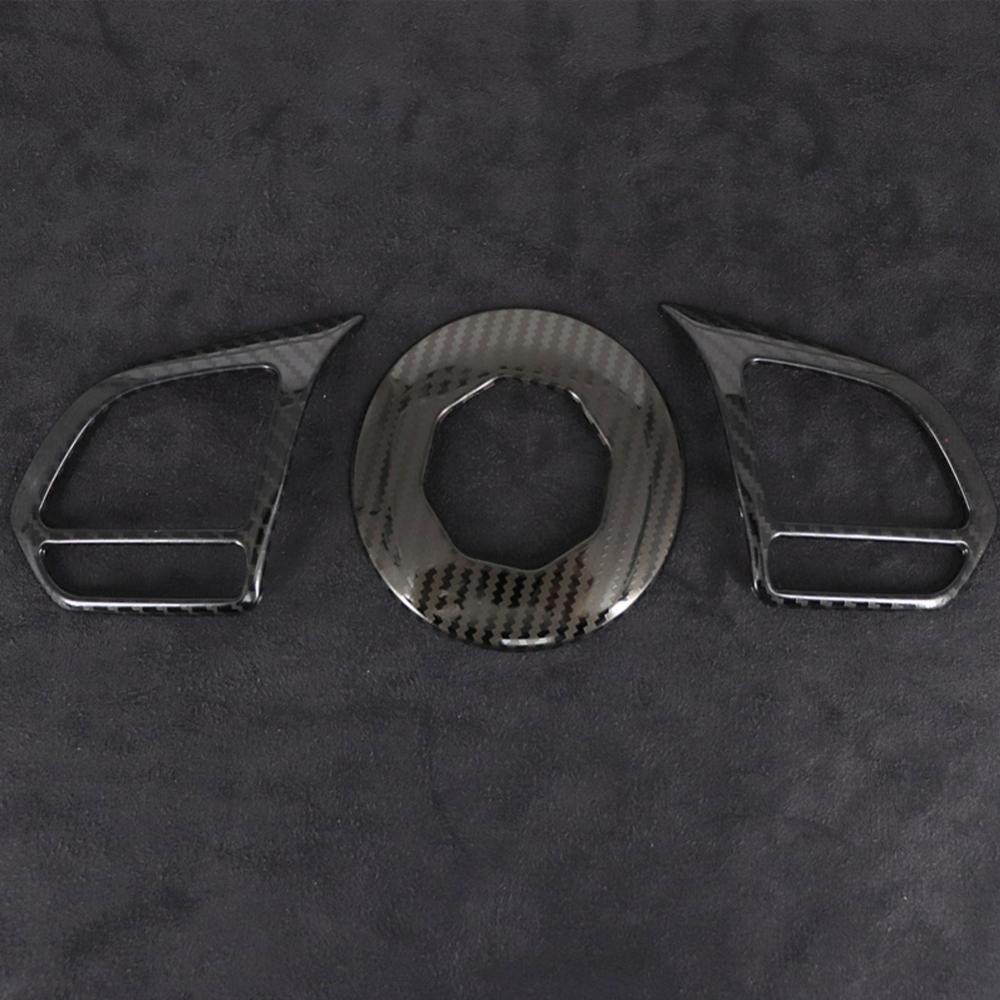 Bộ 1 / 2 / 3 Miếng Dán Trang Trí Vô Lăng Xe Hơi Bằng Sợi carbon Cho mg zs Eva hs mg6 mg5 ezs 2018-2021 g7s3