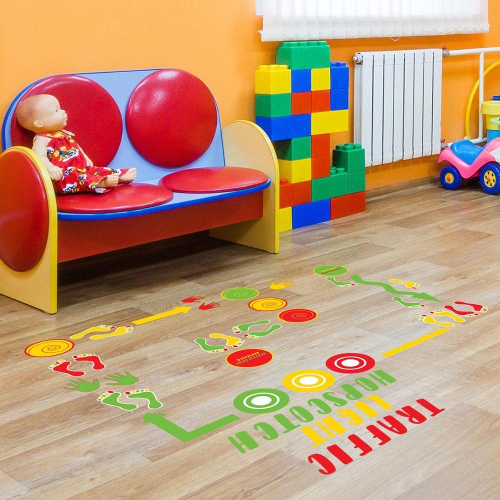 Miếng Dán Sàn Nhà Bằng vinyl In Dấu Tay Và Dấu Chân Trang Trí Phòng Ngủ Cho Bé diy
