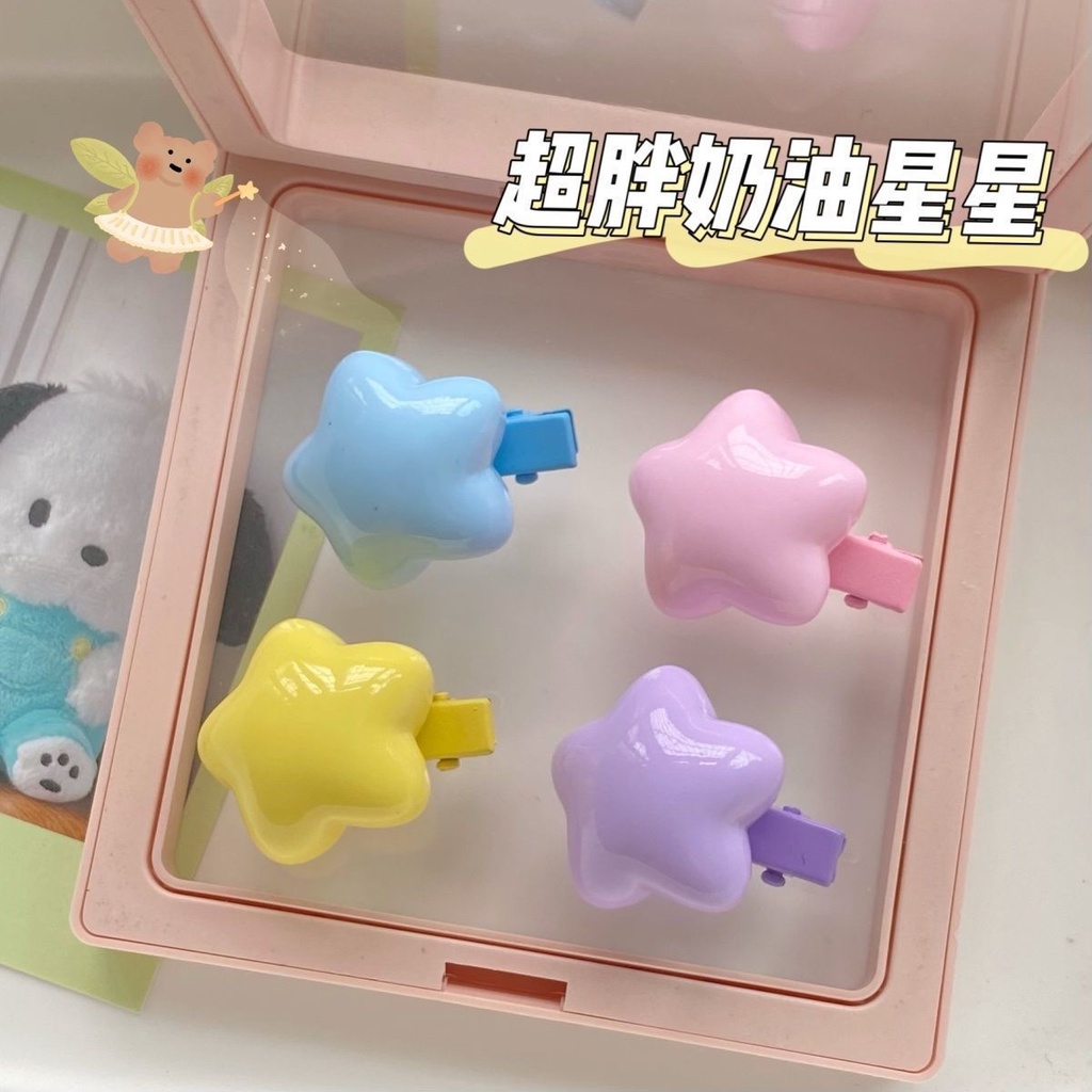 Kẹp Tóc Hình Ngôi Sao / Trái Tim Cỡ Nhỏ Ngọt Ngào Dễ Thương Cho Bé Gái