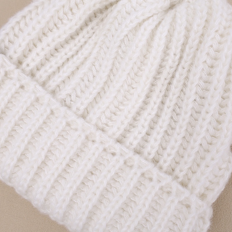 Dễ Thương Mũ Len Dệt Kim Rộng Vành Hình Tai Gấu Xinh Xắn Phong Cách Hàn Quốc