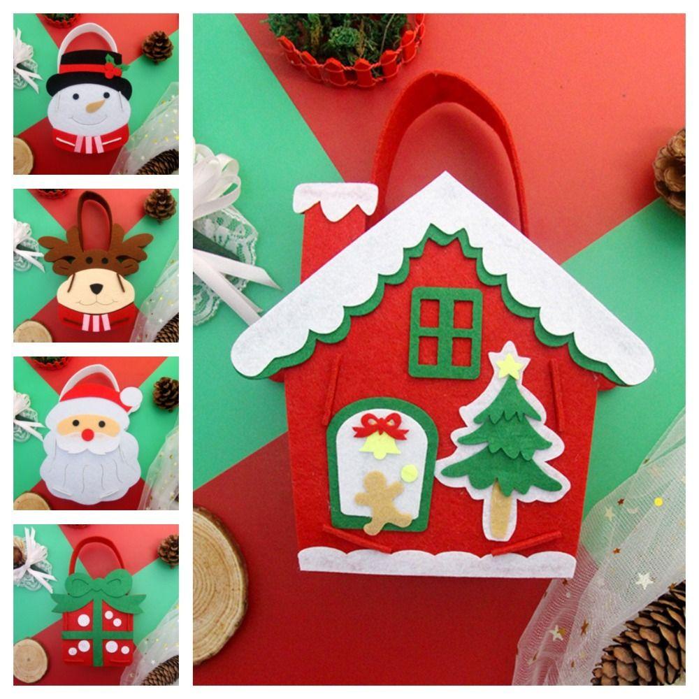 Dingyifeng Túi Đựng Kẹo Giáng Sinh diy Bằng Vải Không Dệt Hình Nai montessori snowman diy