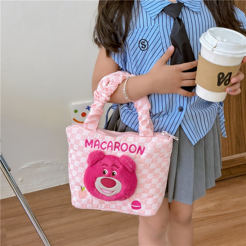 Túi Đựng Điện Thoại Bằng Vải Bông Hình Hoạt Hình Có Khóa Kéo Thời Trang Thu Đông 2023