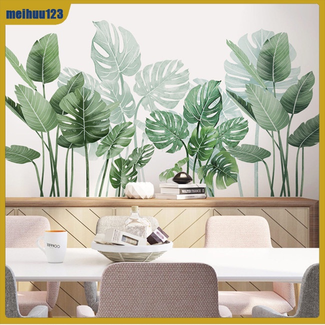 Mei Nhãn Dán Trang Trí Tường Họa Tiết Lá Xanh Nghệ Thuật
