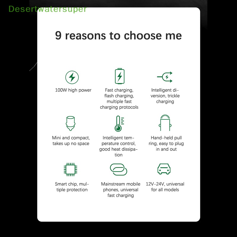 Dsvn Tẩu Sạc Điện Thoại mini Hai Cổng usb 200w Cho iphone 13 12 xiaomi huawei samsung