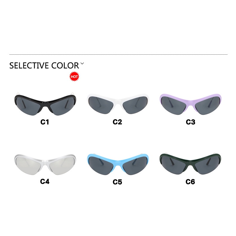 Kính Mát Nửa Gọng Phong Cách hip hop Âu Mỹ Mới 2023