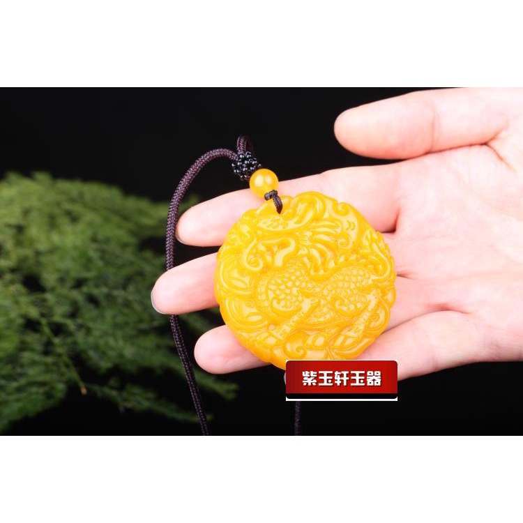 Vòng cổ Mặt Đá Ngọc Bích Vàng Phong Cách Trung Hoa Cho Nam Và Nữ Mới