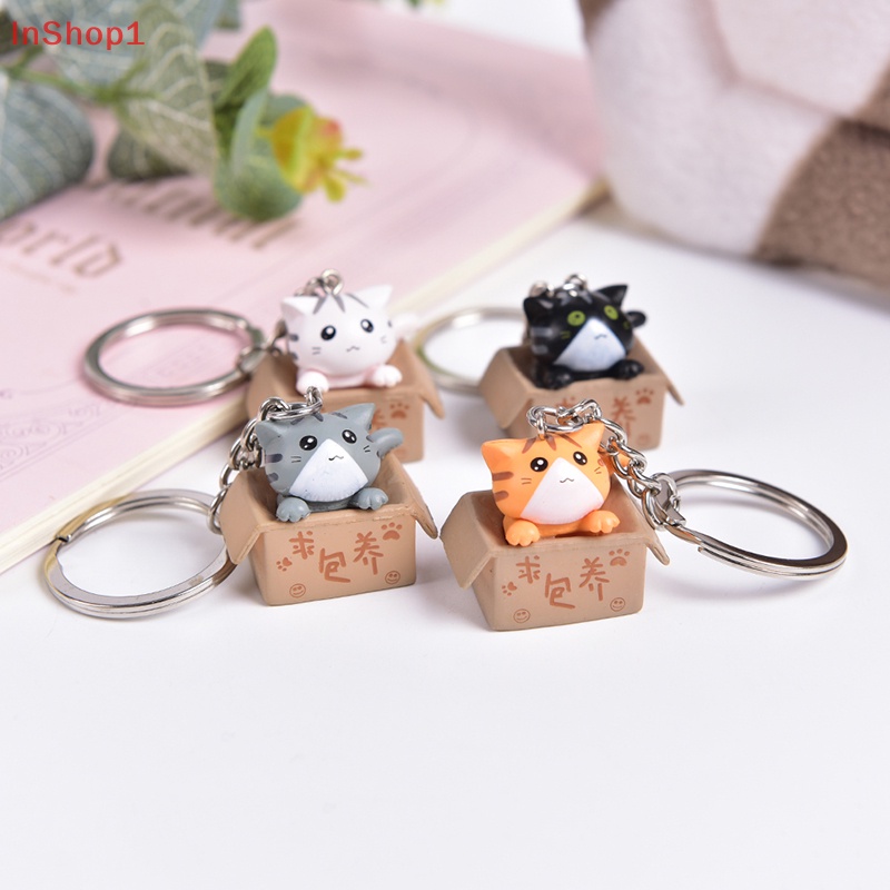 Móc Khóa Trang Trí Hình Mèo Hoạt Hình Đáng Yêu