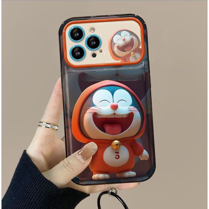Bao Da Điện Thoại Hình doraemon Cho iphone xr xs max 11 12 13 14 15 pro max 14 15 plus