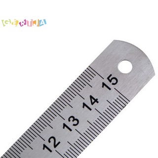 Thước đo thẳng bằng thép không gỉ hai mặt 15cm 6 inch