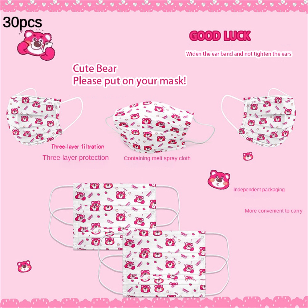 30 Chiếc Mặt Nạ 3 Lớp được đóng Gói Riêng Dành Cho Phụ Nữ Trưởng Thành Nam Cinnamoroll Kirby My Melody Winnie The Pooh.