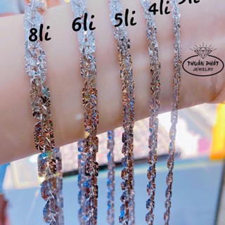 Phụ kiện Dây chuyền xoắn vuông đủ size 3li,4li,5li,6li,8li,10li xi kim