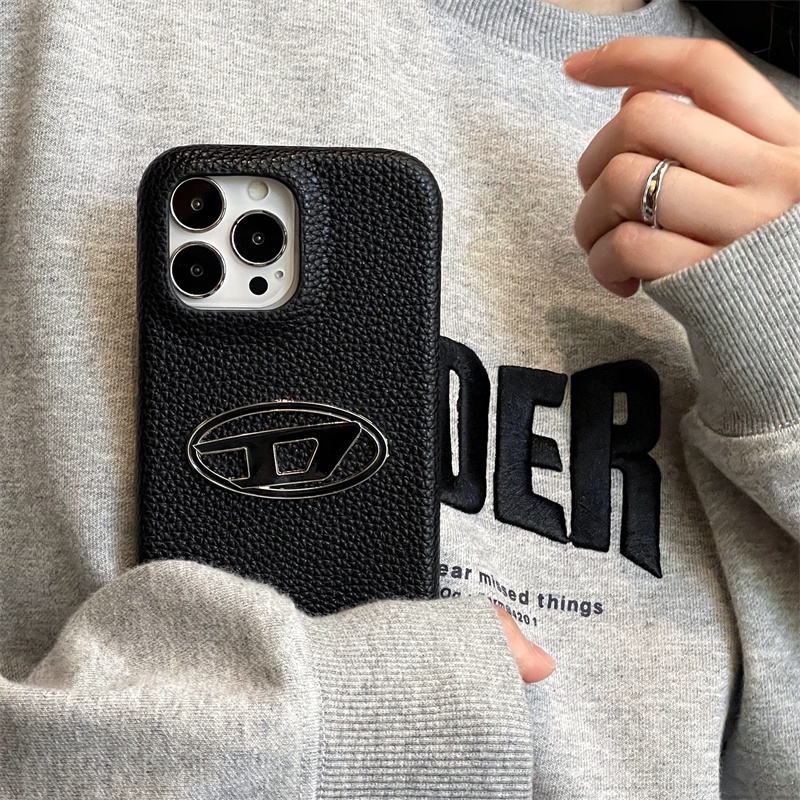 Fashion Minimalist Leather Case for iPhone 15 14 13 12 Pro Max 15pro 13pro 12pro 12 Promax 15promax 14promax 13promax 12promax Brand Logo Full Back Cover