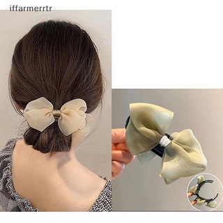 Kẹp tóc hình nơ lớn màu trơn dành cho nữ