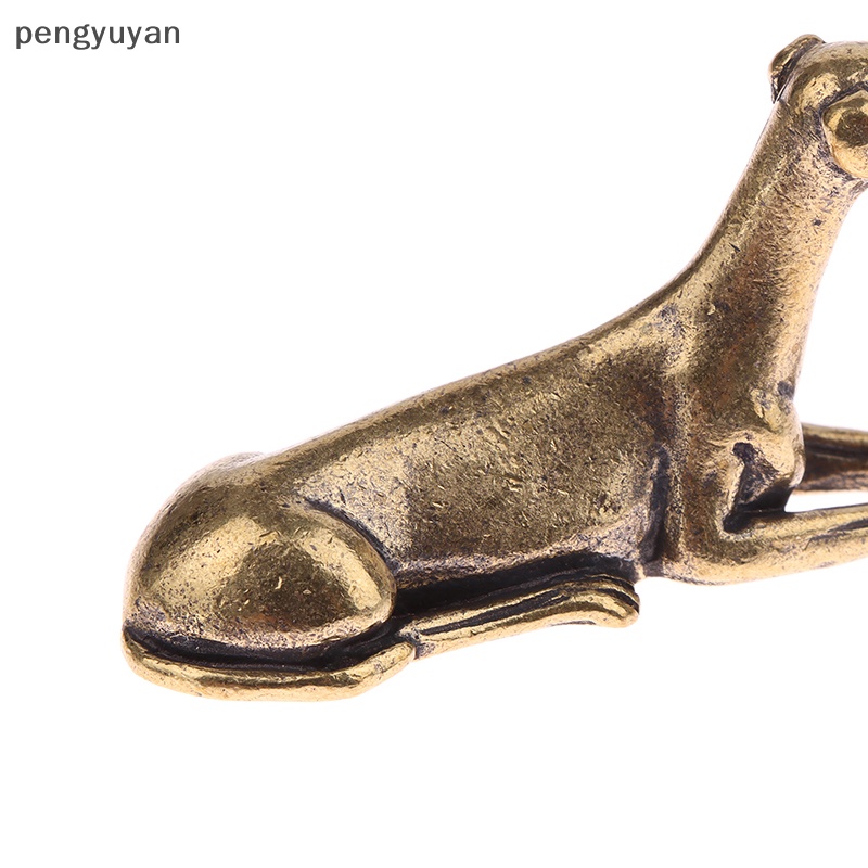 1 Tượng Cún Bằng Đồng Thau Trơn Trang Trí Bàn Làm Việc