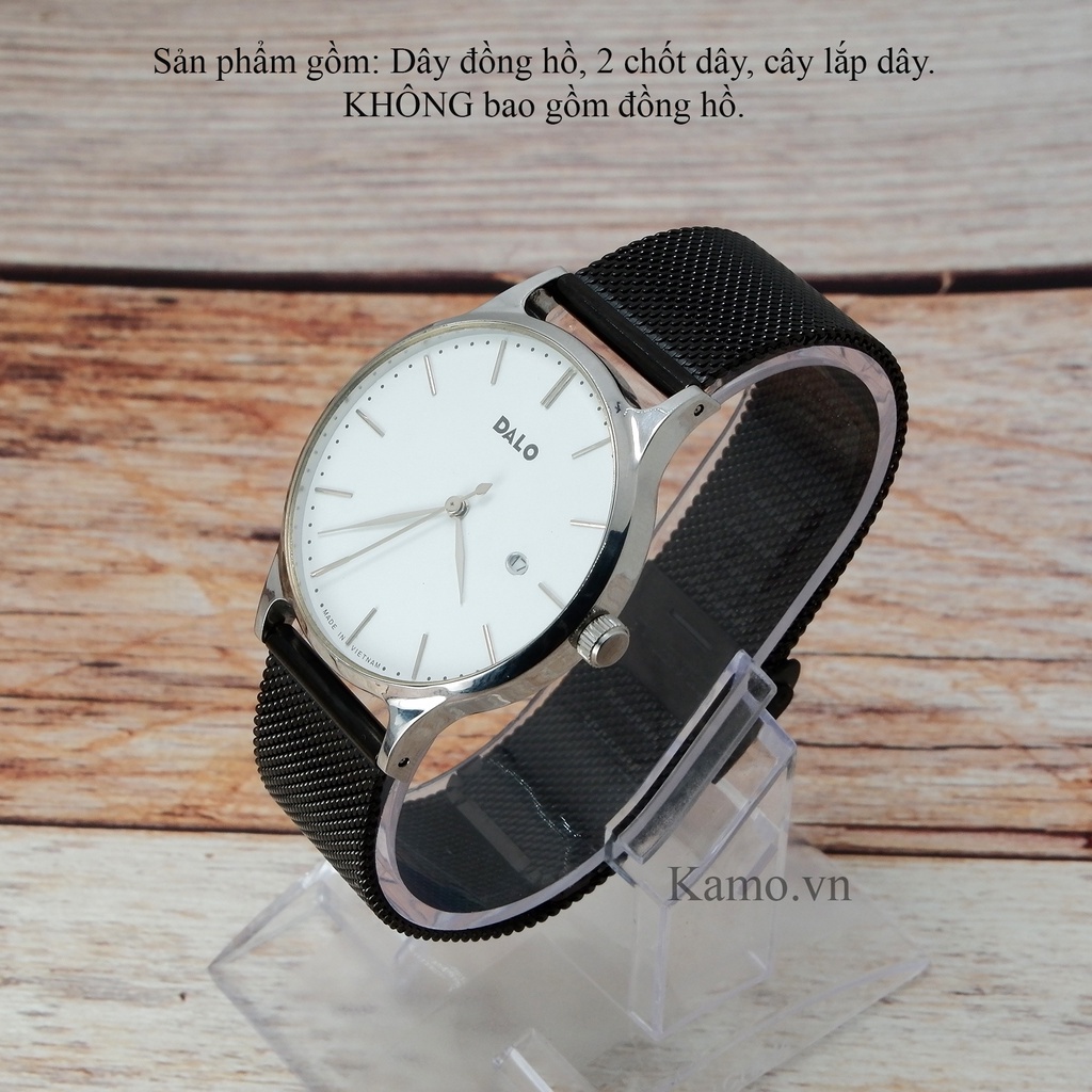 Dây đồng hồ nam nữ inox - kim loại size 22mm 20mm 18mm 16mm 14mm 12mm, dây đeo đồng hồ cao cấp DW milanese thép không gỉ