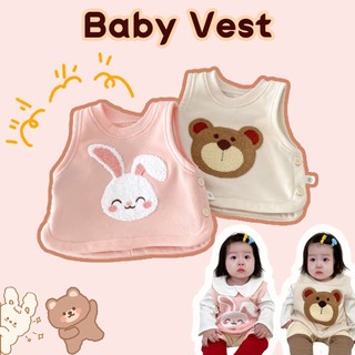 Áo Thun Ba Lỗ Giữ Ấm Mùa Thu In Họa Tiết Thỏ / Gấu Dễ Thương Cho Bé Trai / Gái 0-24 Tháng Tuổi