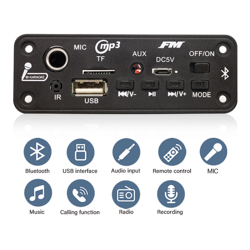 Dc Bảng Mạch Khuếch Đại Âm Thanh mp3 5v bluetooth Không Dây 6w Hỗ Trợ tf usb 3.5mm
