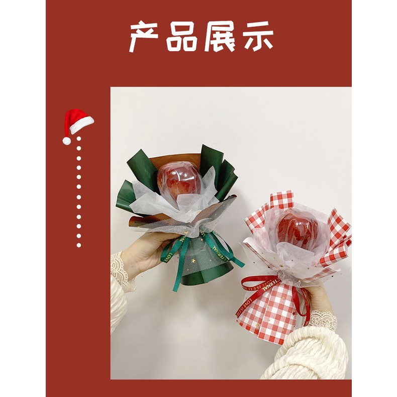 Bó Hoa Táo diy Làm Quà Tặng Giáng Sinh Cho Bạn Gái Hộp Đóng Gói Trái Cây Cao