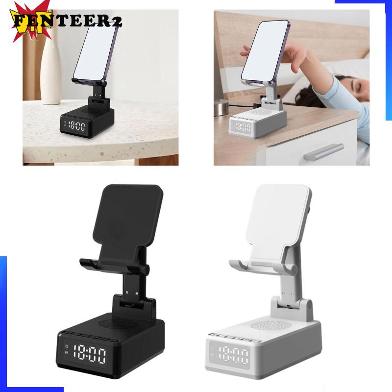 Đế Sạc Điện Thoại Không Dây Kiêm Đồng Hồ Để Bàn Dùng Lái Xe