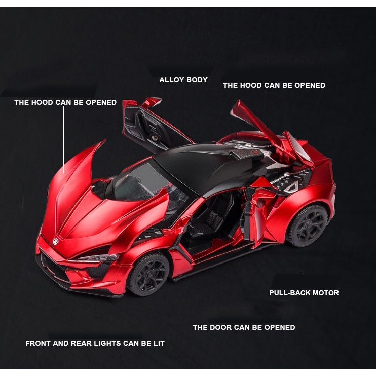 Siêu xe ô tô mô hình kim loại Fenyr SuperSport tỷ lệ 1:32 tặng ô tô
