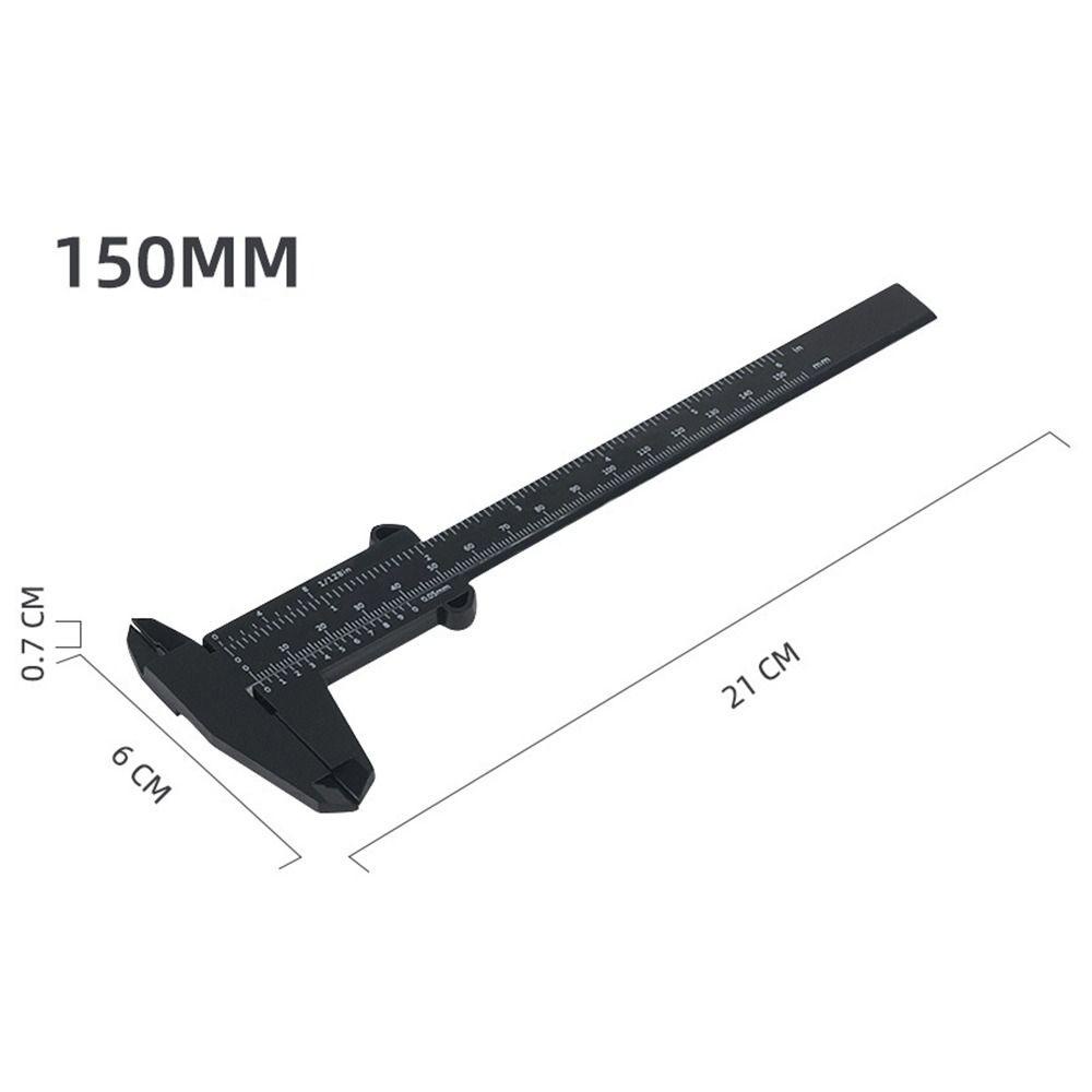 Muvako Set 5 Thước Cặp Kẹp mini 6inch 150mm Bằng Nhựa Màu Đen