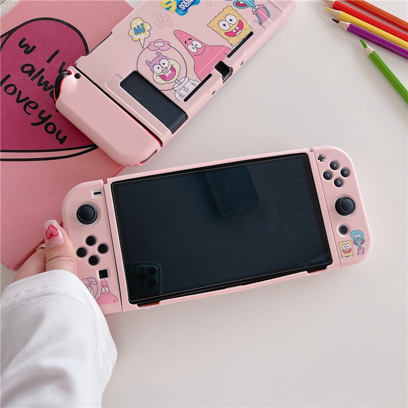 Túi Đựng Bảo Vệ Máy Chơi game nintendo switch Chia Ngăn Hình spongebob Đáng Yêu