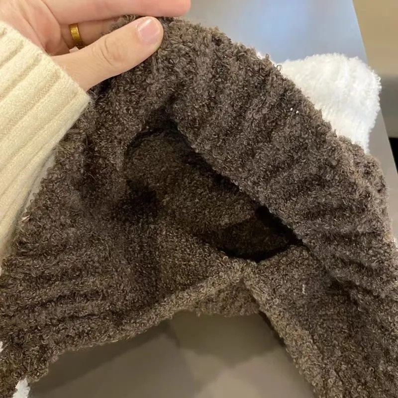 Mũ Len Giữ Nhiệt Hình Tai Gấu Dễ Thương Thời Trang Thu Đông Hàn Quốc 1 Cái Cho Nữ