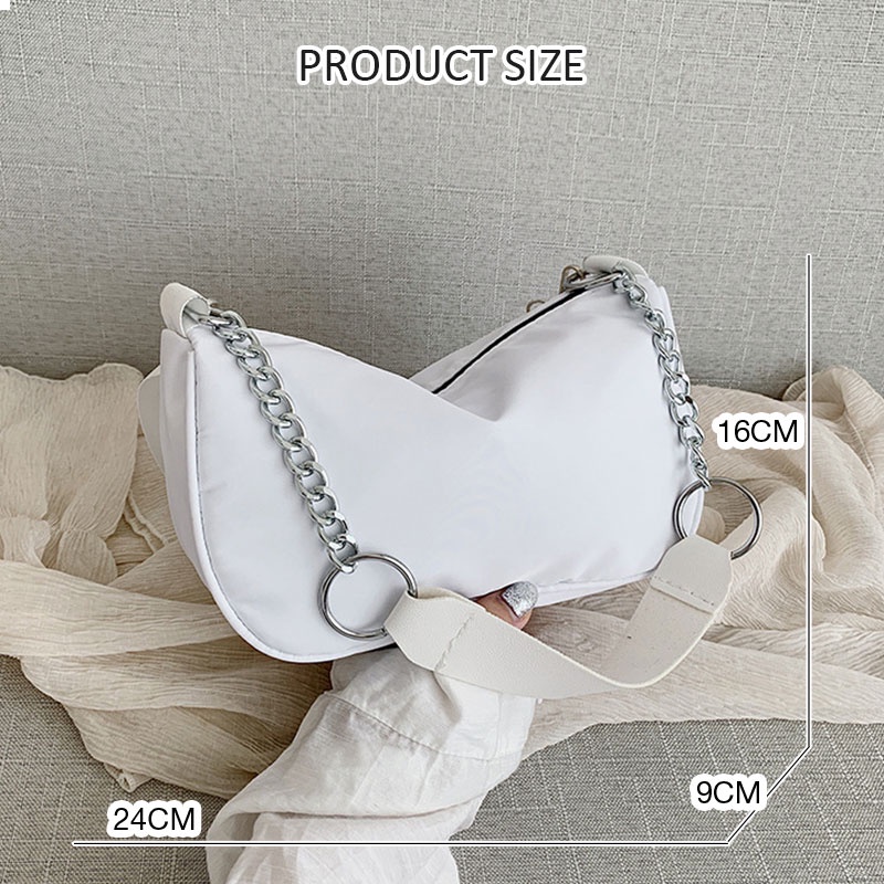 Galcheer Túi Xách Đeo Vai Màu Đen Phối Dây Xích Phong Cách Thời Trang Hàn Quốc Dành Cho Nữ