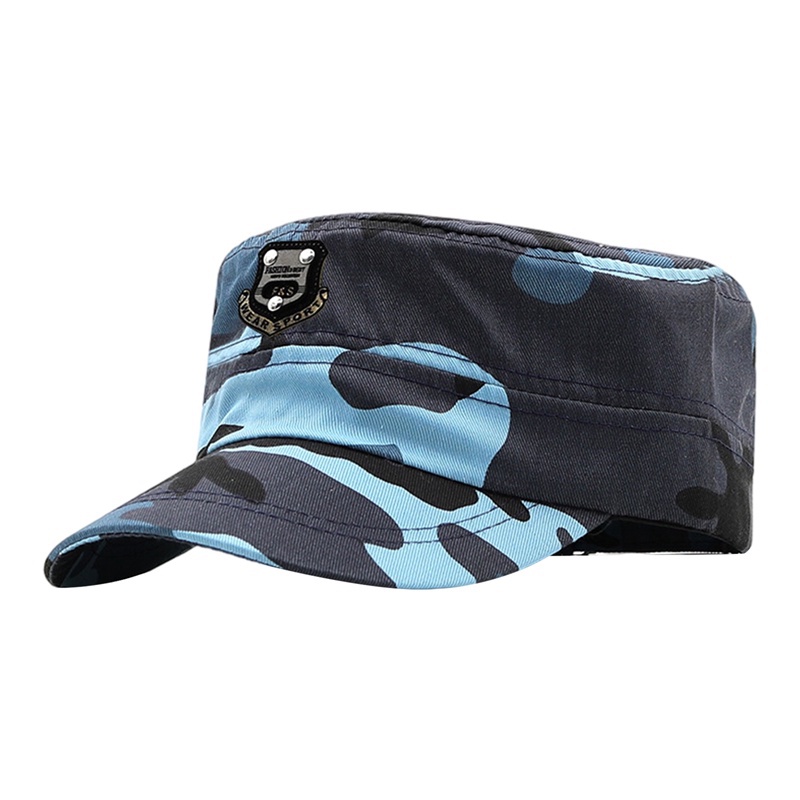 Hunyde Mũ Lưỡi Trai cotton Họa Tiết Rằn Ri Phong Cách Quân Đội Cho Nam Và Nữ