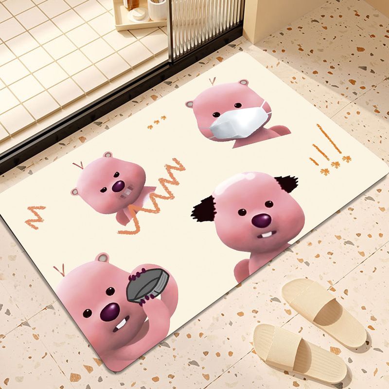 Thảm chùi chân silicon chống trượt hình chú LOOPY siêu cute đáng yêu 40x60cm