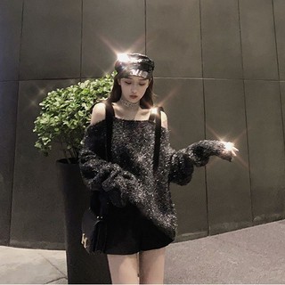 Áo sweater Trễ Vai Dáng Rộng Phong Cách Mới Cho Nữ