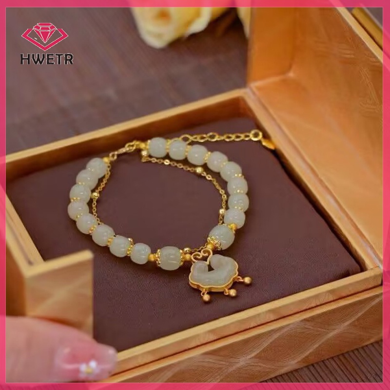 Vòng Tay Hai Lớp Xâu Hạt Phong Cách Trung Hoa Thời Trang Cho Nữ Mới