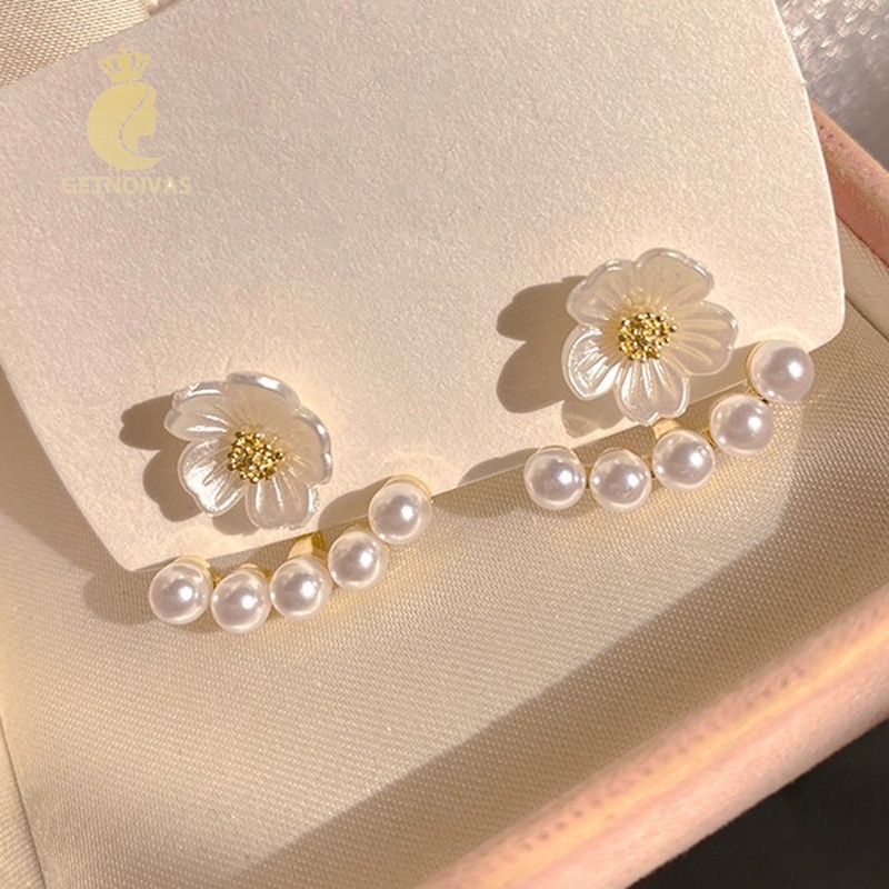 One Bông Tai Hoa Đính Ngọc Trai Nhân Tạo Thanh Lịch Thời Trang