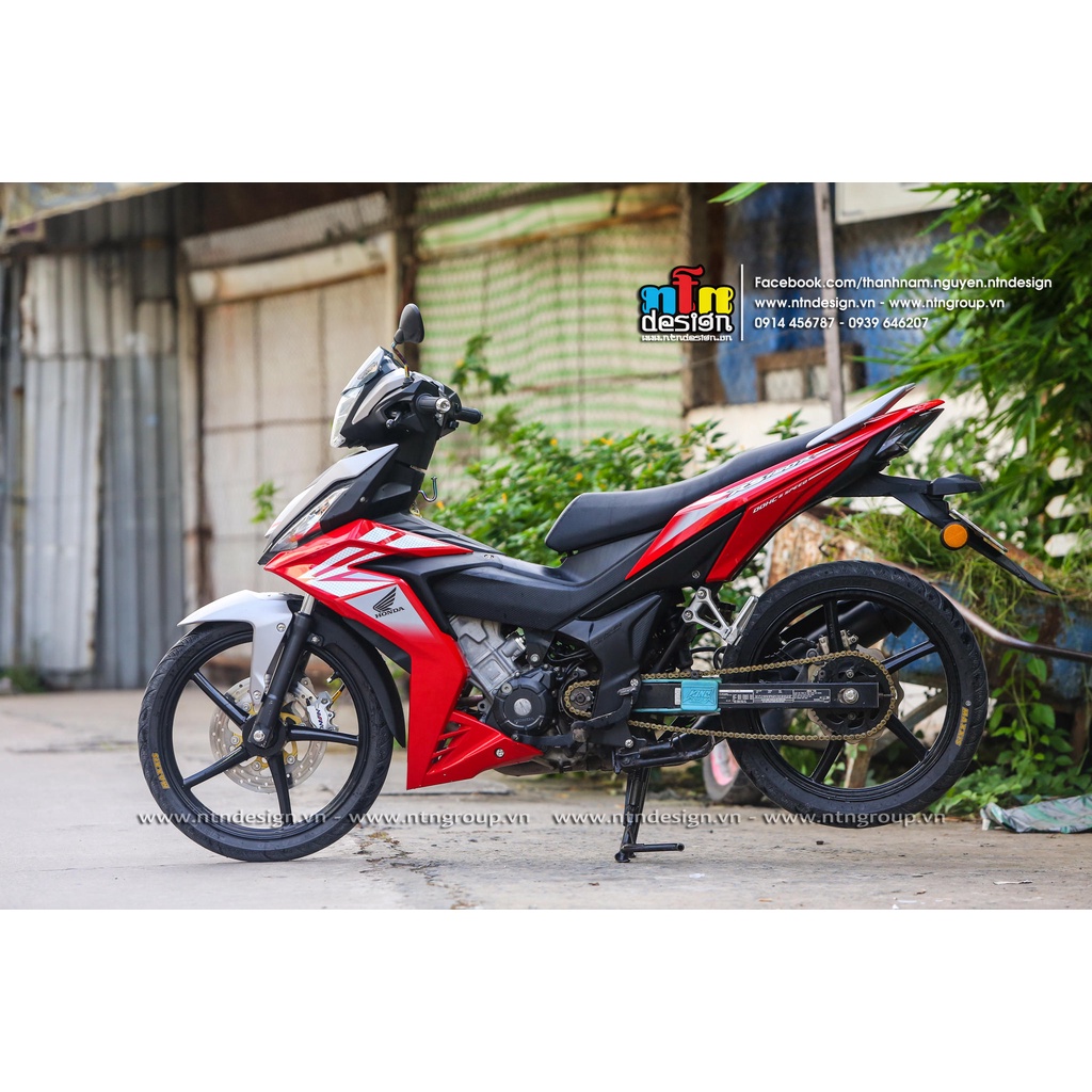 Tem rời Winner V1 mẫu caro trắng bạc dán xe đỏ siêu hot 2023