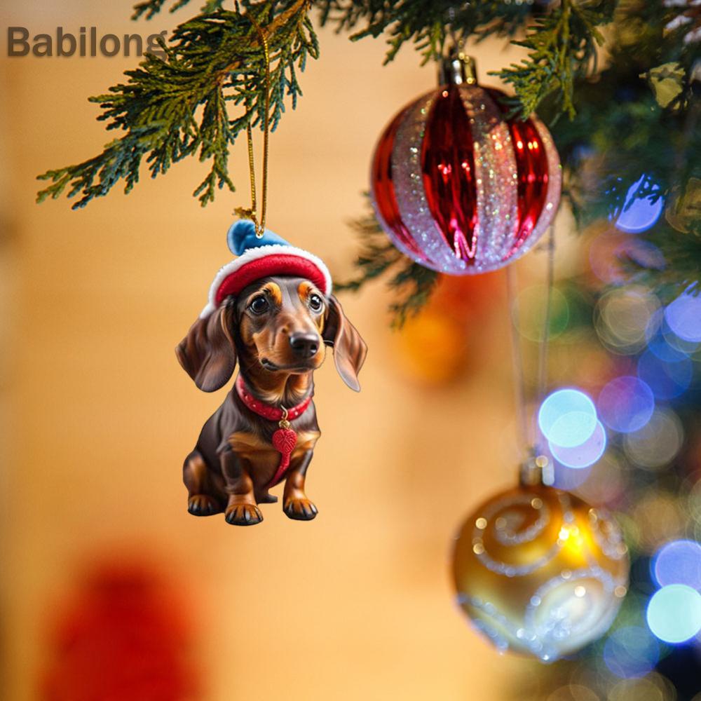 Tượng Trang Trí Giáng Sinh Hình Chú Chó Hoạt Hình Bằng acrylic