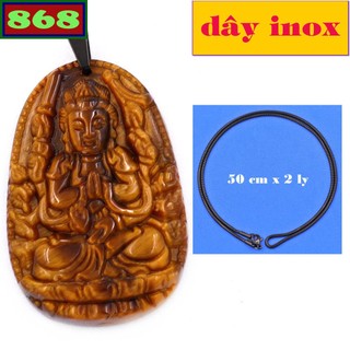Mặt phật Thiên thủ thiên nhãn đá hổ 3.6 cm, Quan âm nghìn tay nghìn mắt