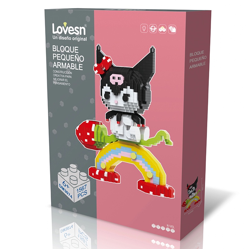 Nano block Bộ Đồ Chơi Lắp Ráp Hình Que Kem / kuromi / hello kitty Xinh Xắn Cho Bé