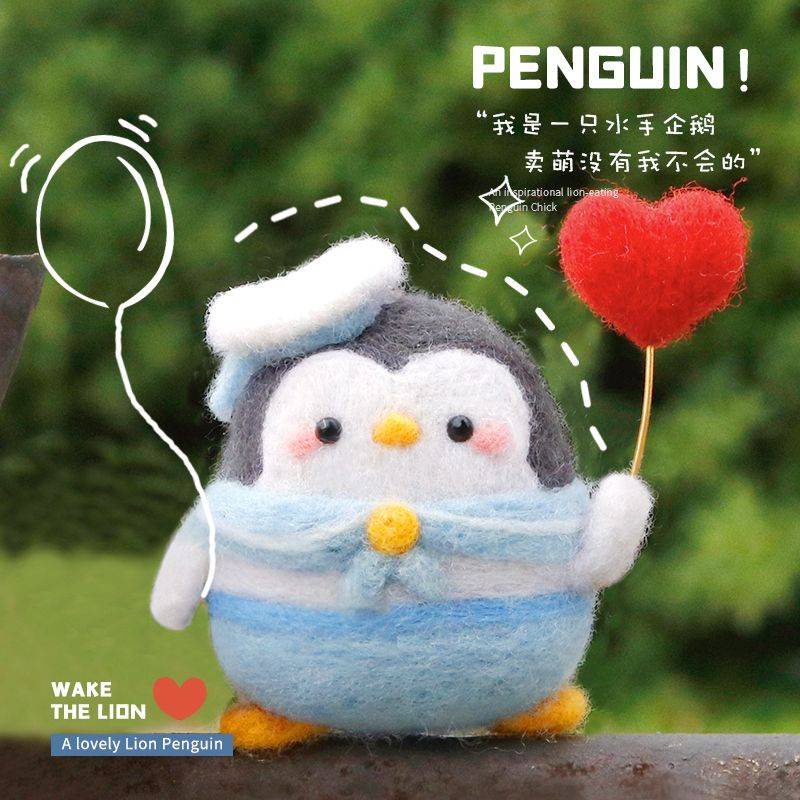 Thú Nhồi Bông Hình Chim Cánh Cụt Bằng Len Làm Thủ Công Sáng Tạo