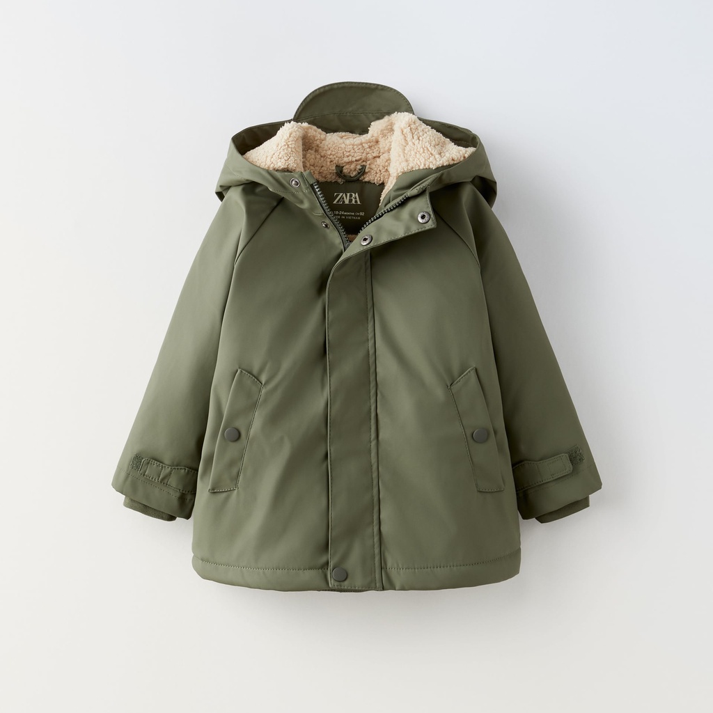 Raincoat Zara 2023 dư xịn ,ÁO MƯA TRÁNG CAO SU LÓT LÔNG CỪU NHÂN TẠO