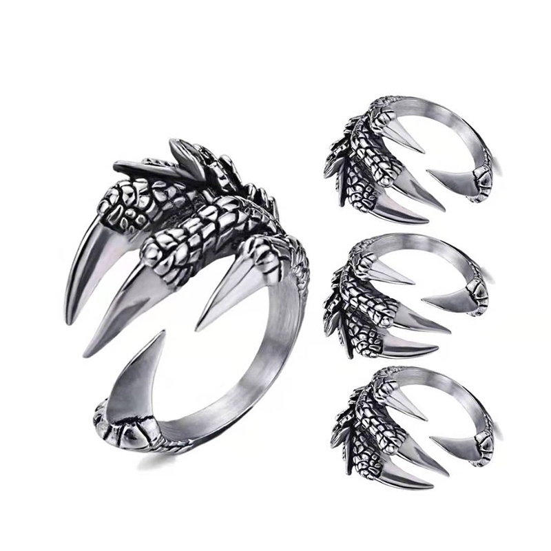 1 Nhẫn Titan Hình Móng Vuốt Rồng / Đầu Lâu Phong Cách Halloween Cho Nam