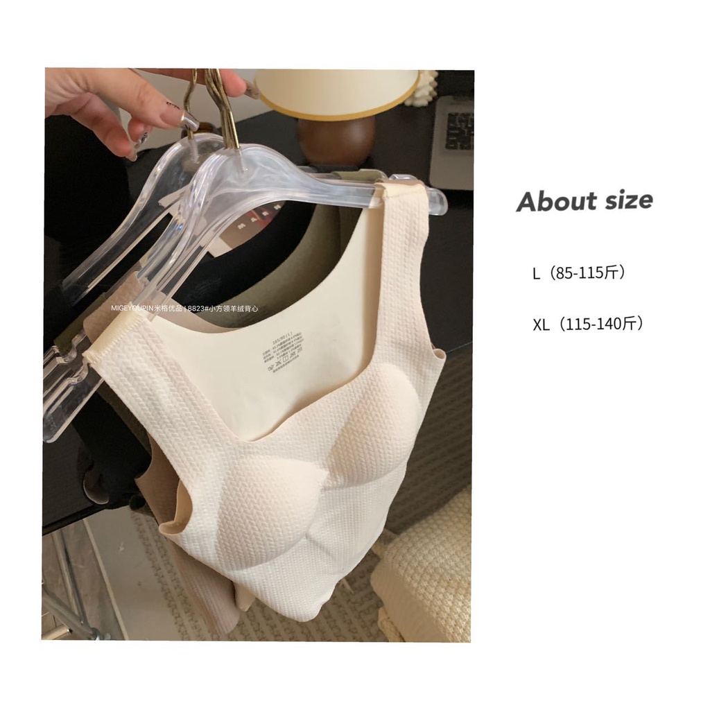 Áo vest Vải Lụa cashmere Có Đệm Ngực Giữ Nhiệt Mùa Thu Đông