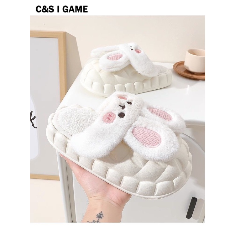 C＆S  Dép bông Dép Lông đi trong nhà ĐẾ CAO SU Màu sắc đa dạng Thoải mái Thể thao Tự tin FMR23B08DU 44Z231104