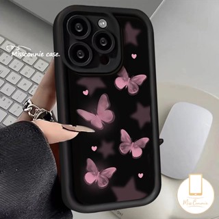 Ốp lưng hình con bướm màu tím giả tưởng Tương thích cho IPhone 7Plus XR 15 16 11 14 12 13 Pro Max 15 16 7 6 6S 8 Plus XS Max X SE 2020 Hoa cổ điển chống sốc Vỏ mắt thiên thần hoa Tulip