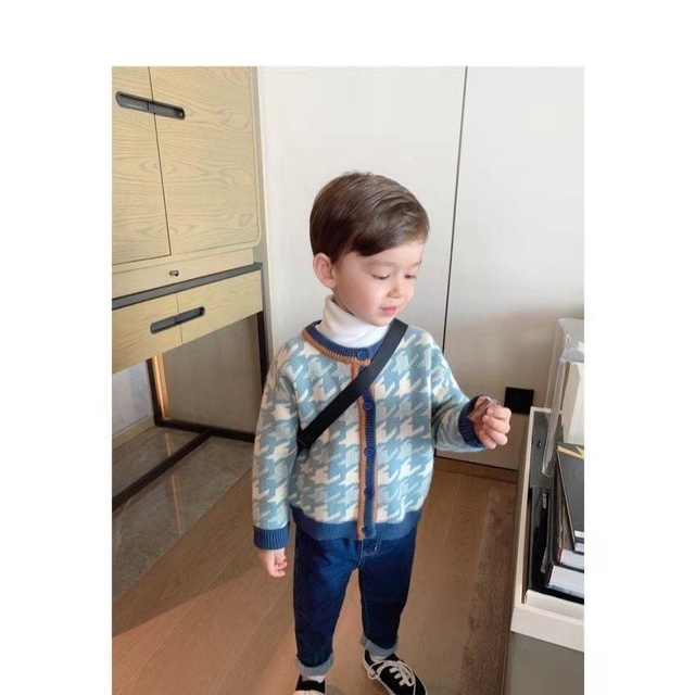 Áo Khoác Len Dệt Kim Phong Cách Thời Trang Xuân Thu Mới Dành Cho Bé Trai